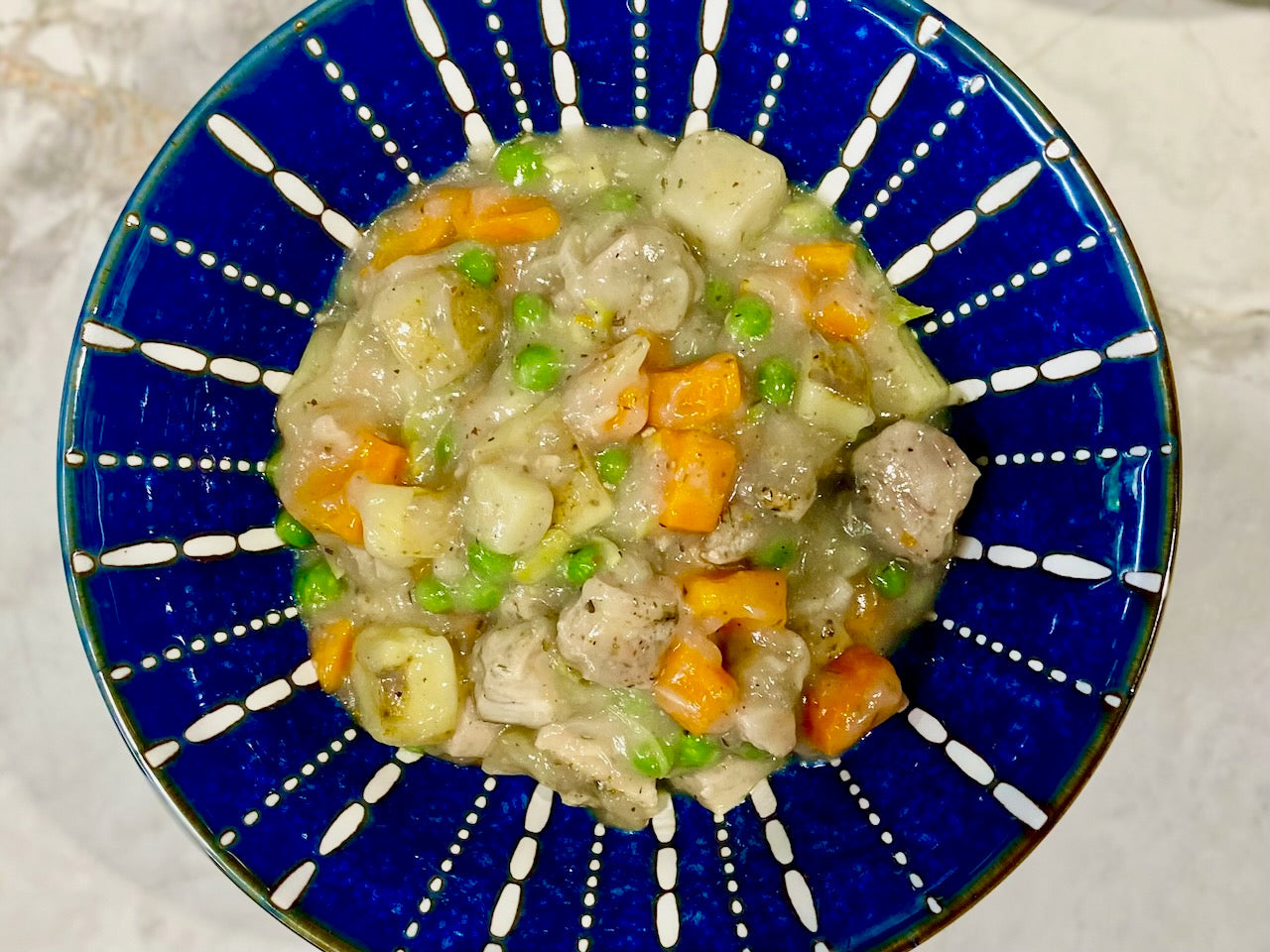 Roast Chicken (Breast) Stew with Potatoes, Carrots, Leeks & Mushrooms