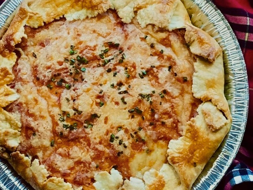 Sweet Potato, Caramelized Onion & Ontario Cheddar Cheese Galette