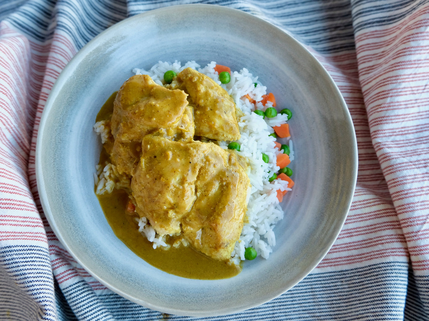 Lemon Curry Chicken (breast), Organic Rice with Peas & Carrots