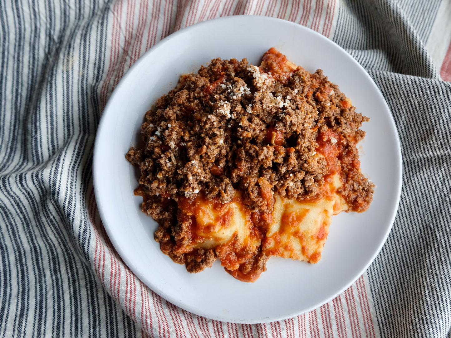 Lil Apron - Cheese Tortellini with 'Enright' Beef Bolognese & Parmesan