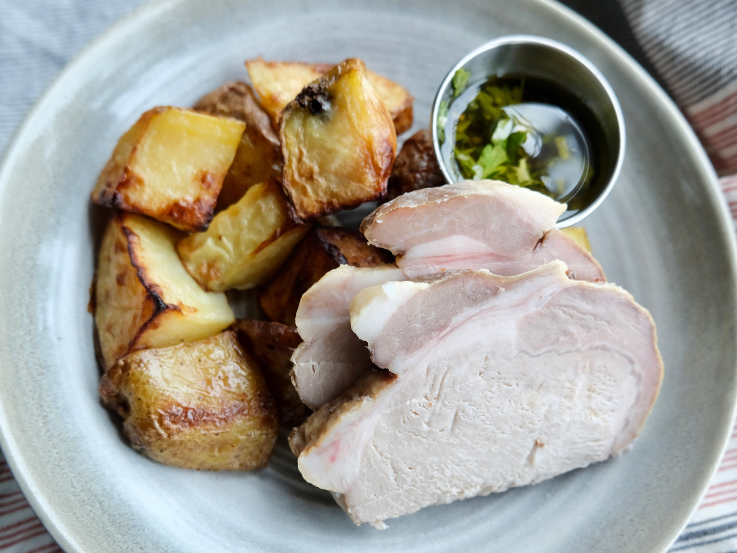 Ontario 'Berkshire' Pork Loin with Chimichurri & Roasted Potatoes
