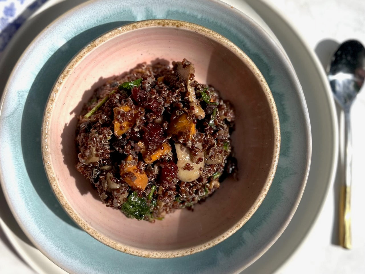 Organic Quinoa, Black Beans, Mushrooms, Walnuts, Spinach, Sweet Potato & Cranberry
