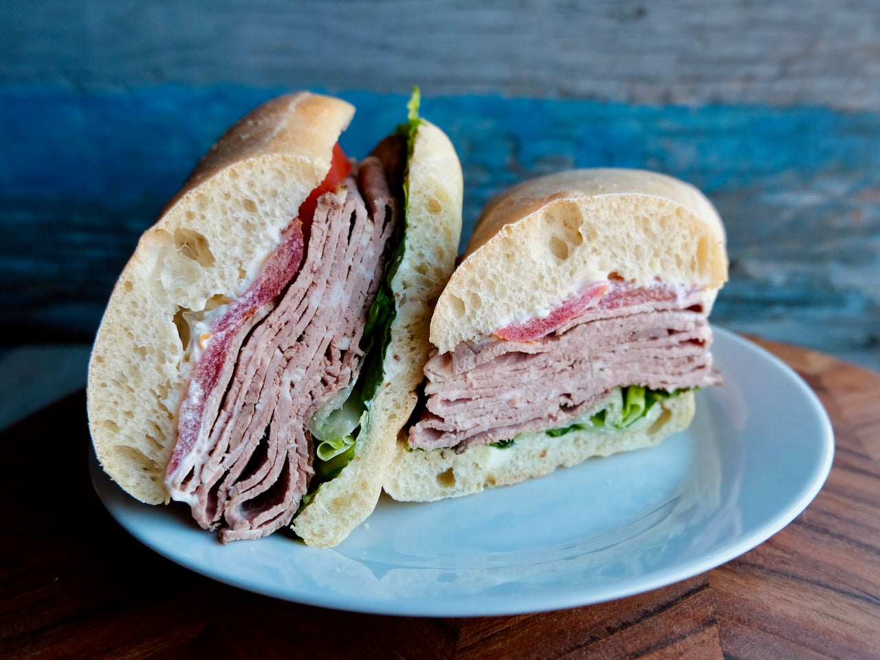 Roasted 'Enright' Beef Sandwich with Tomato, Romaine Lettuce & Dijon Mayonnaise