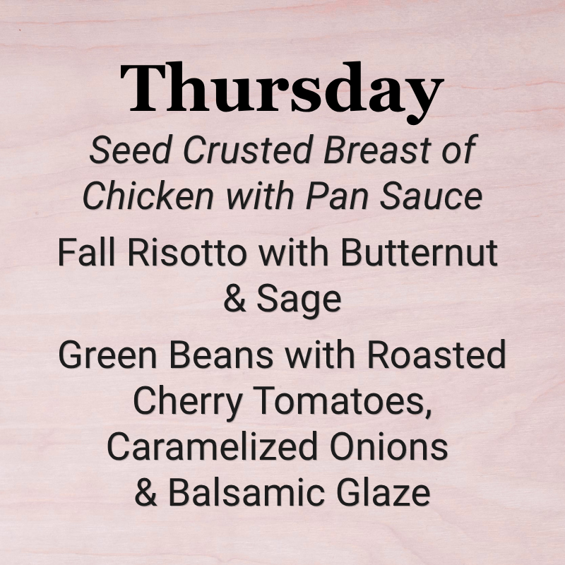 Thursday, November 5th - Seed Crusted Chicken Breast!