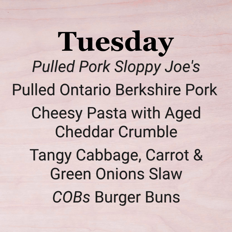 Tuesday, November 3rd - Pulled Pork Sloppy Joe's!