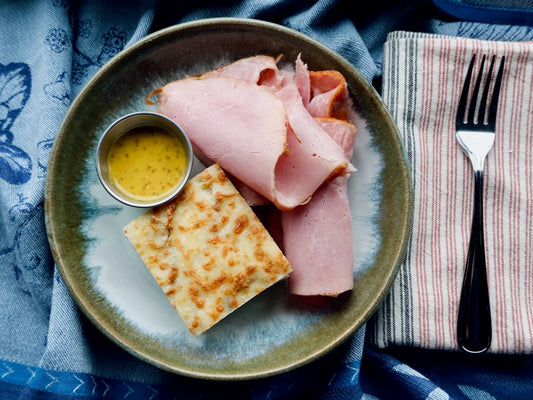Ontario 'Berkshire' Ham with Honey Dijon & Scalloped Potatoes with Aged Ontario Cheddar