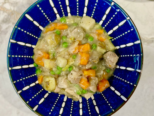 Chicken Stew (breast) with Potatoes, Carrots, Leeks & Peas