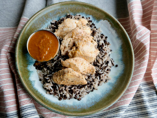 Chicken (Breast) Tagine, Rice With Organic Lentils