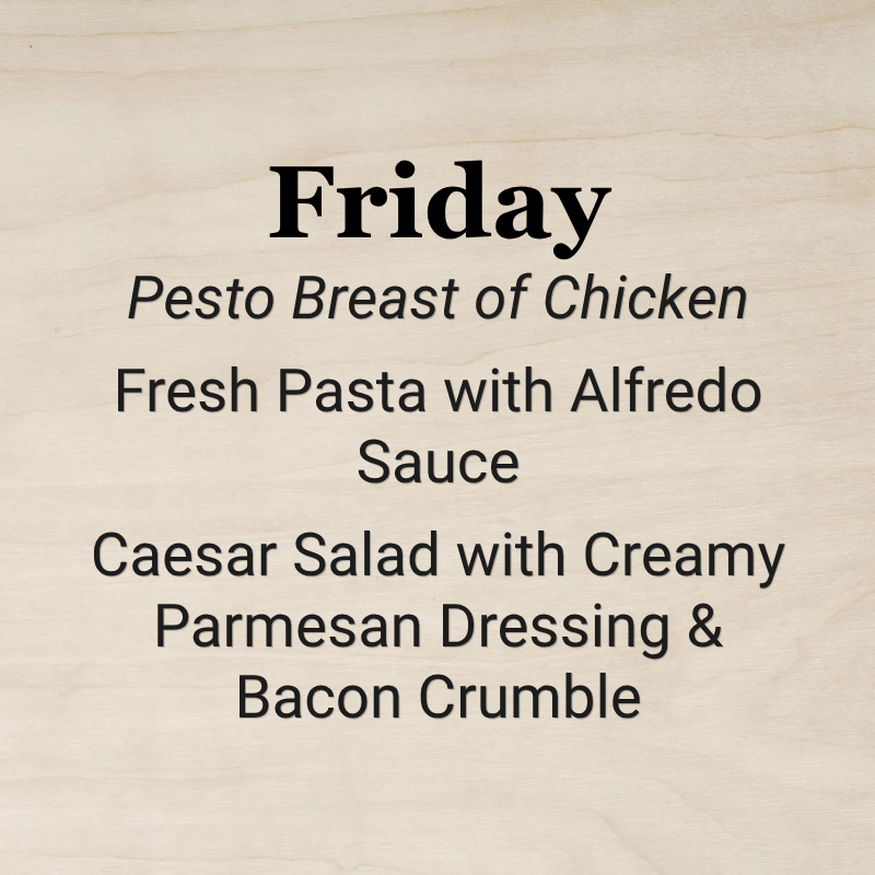 Friday, November 13th - Pesto Breast of Chicken