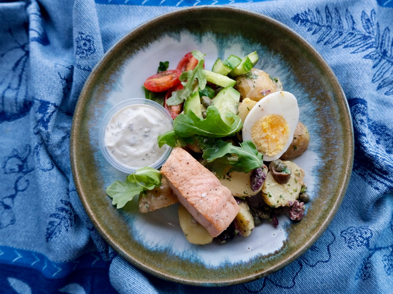 Salmon Salade Niçoise with Eggs & Lemon Caper Aioli