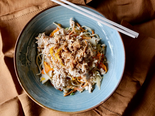 Organic Dan Dan Tofu with Ramen Noodles, Roasted Vegetables & Chili Oil