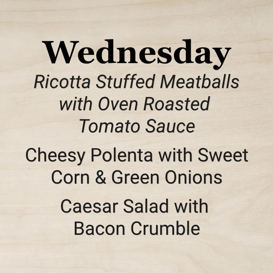 Wednesday, October 14th - Ricotta Stuffed Meatballs!