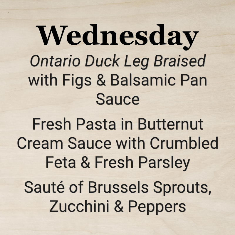 Wednesday, October 28th - Ontario Duck Leg!